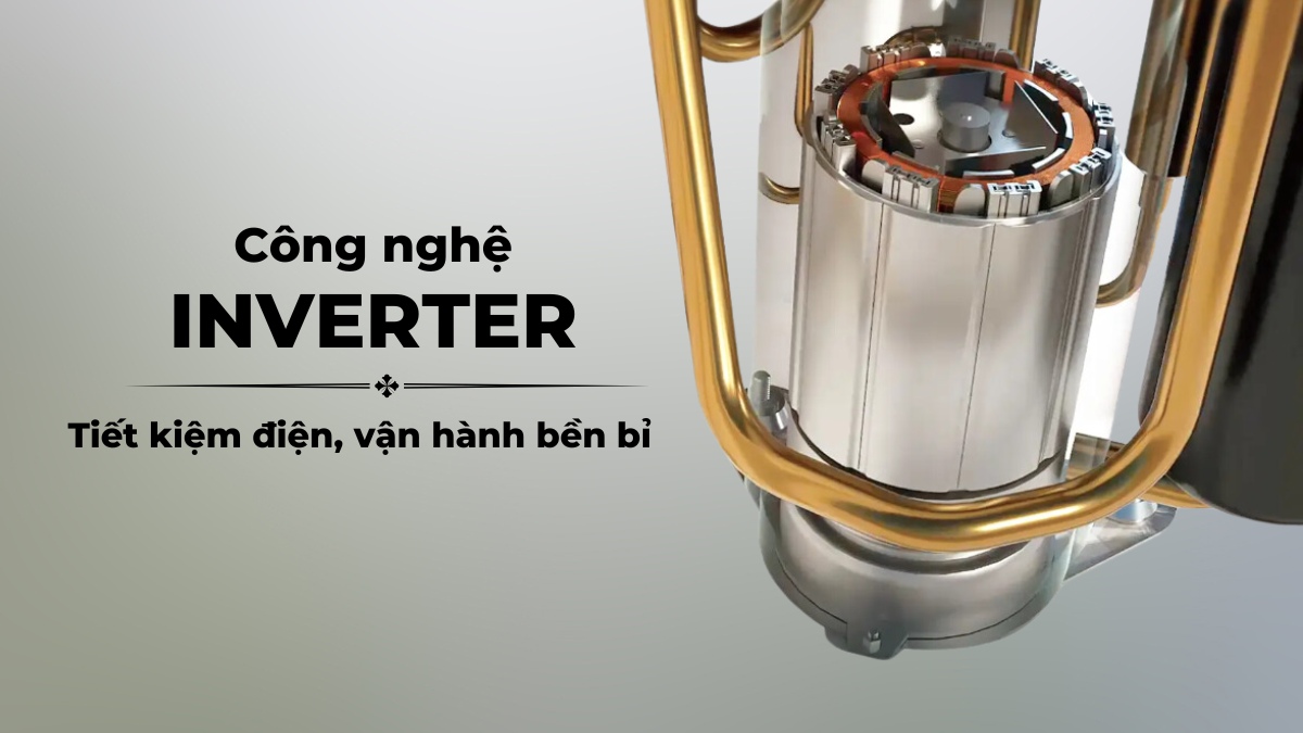 Công nghệ Inverter giúp máy nén vận hành linh hoạt, duy trì nhiệt độ ổn định