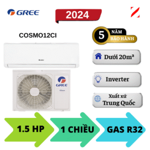 Máy lạnh Gree 2 chiều Inverter 1.5HP BD12HI