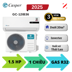 Máy lạnh Casper Inverter 1.5HP GC-12IB36 12.000BTU 1 chiều