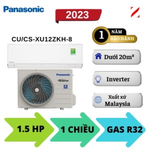Máy lạnh Panasonic Inverter 1.5HP CU/CS-XU12ZKH-8