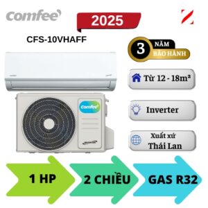Máy lạnh COMFEE Inverter 1HP CFS-10VHAFF 2 chiều thông minh, ra mắt 2025