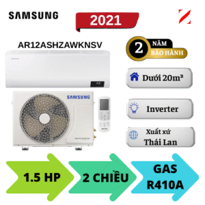 Máy lạnh Samsung Inverter 1.5HP AR12ASHZAWKNSV 2 chiều lạnh/sưởi, tiết kiệm điện và bền bỉ