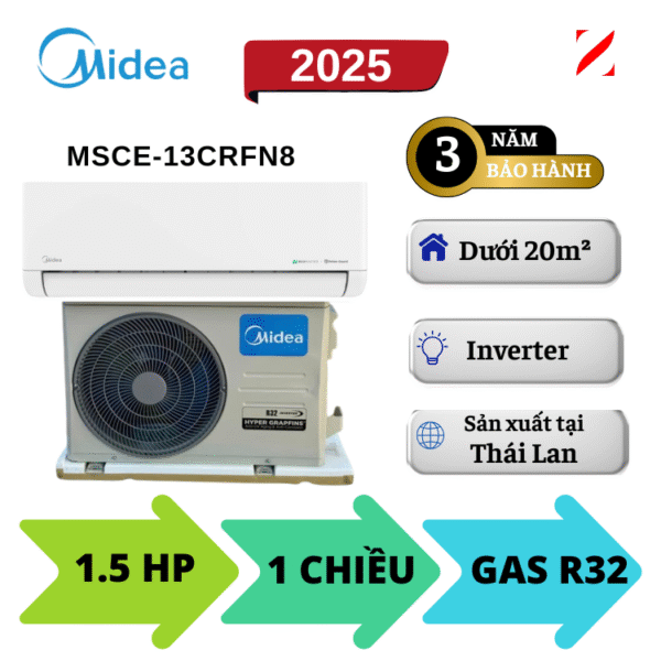 Máy lạnh Midea Inverter 1.5HP MSCE-13CRFN8