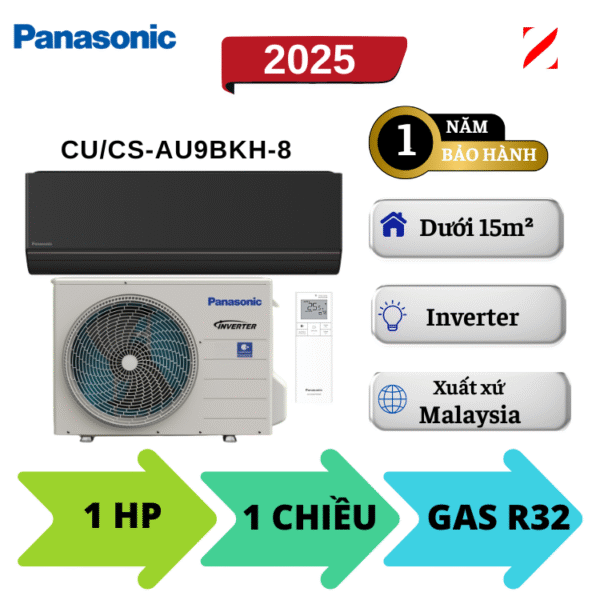 Máy lạnh Panasonic Inverter 1HP CU/CS-AU9BKH-8