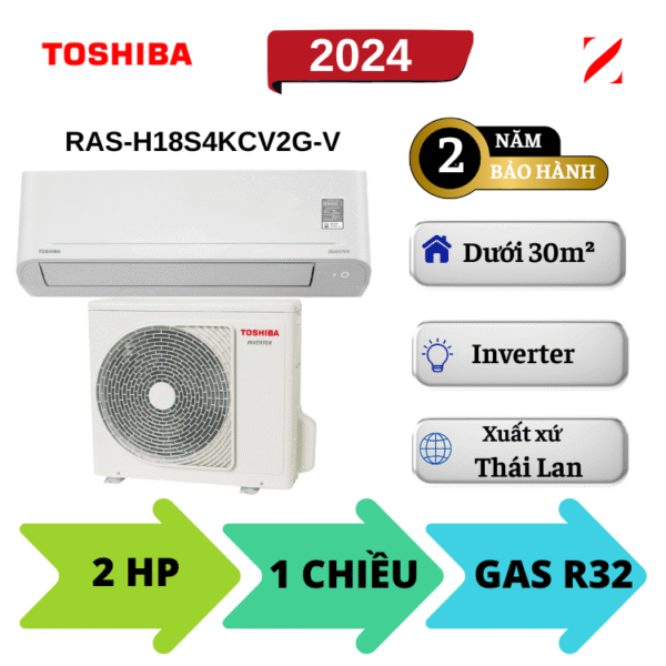 Máy lạnh Toshiba Inverter 2HP RAS-H18S4KCV2G-V