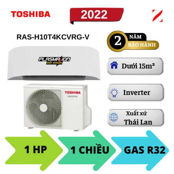 Máy lạnh Toshiba Inverter 1HP RAS-H10T4KCVRG-V