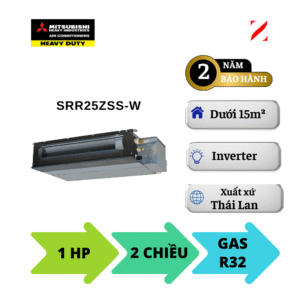 Dàn lạnh Mitsubishi Heavy giấu trần SCM Multi 1HP SRR25ZSS-W 2 chiều 1 pha
