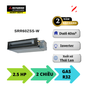 Dàn lạnh Mitsubishi Heavy giấu trần SCM Multi 2.5HP SRR60ZSS-W 2 chiều 1 pha Inverter