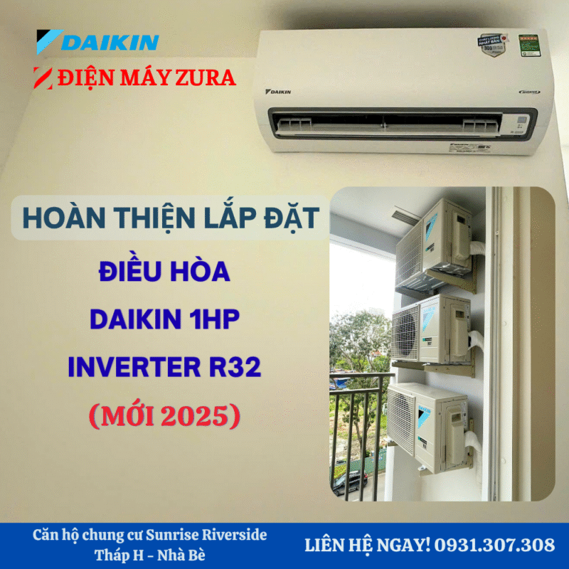 Lắp đặt máy lạnh Daikin cho căn hộ Chung cư Sunrise Riverside