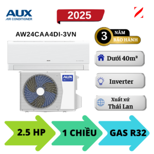 Máy lạnh AUX Inverter 2.5HP AW24CAA4DI-3VN (Model 2025)