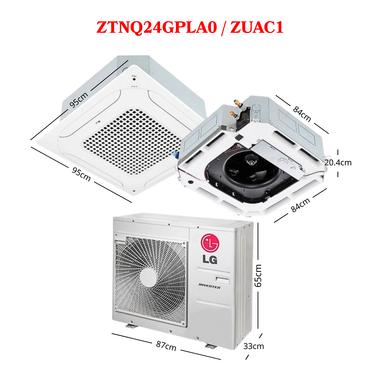 thông số kỹ thuật máy lạnh âm trần LG Inverter 2.5HP ZTNQ24GPLA0