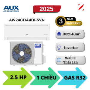 Máy lạnh AUX Inverter 2.5HP AW24CDA4DI-5VN