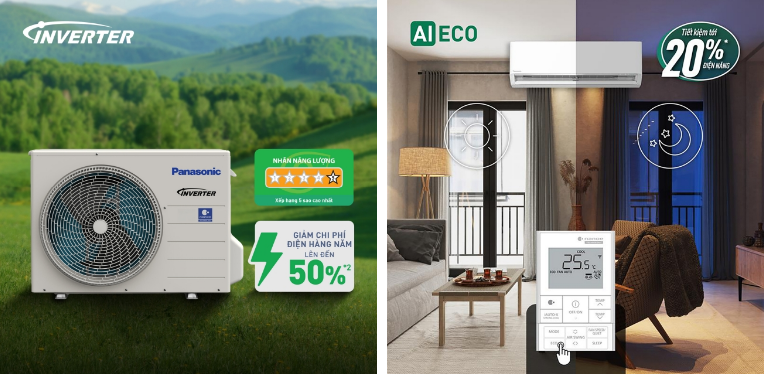 Công nghệ tiết kiệm điện thông minh Inverter + ECO A.I