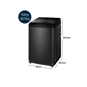 Kích thước máy giặt Aqua Inverter 11 kg AWM11-B316L(B)