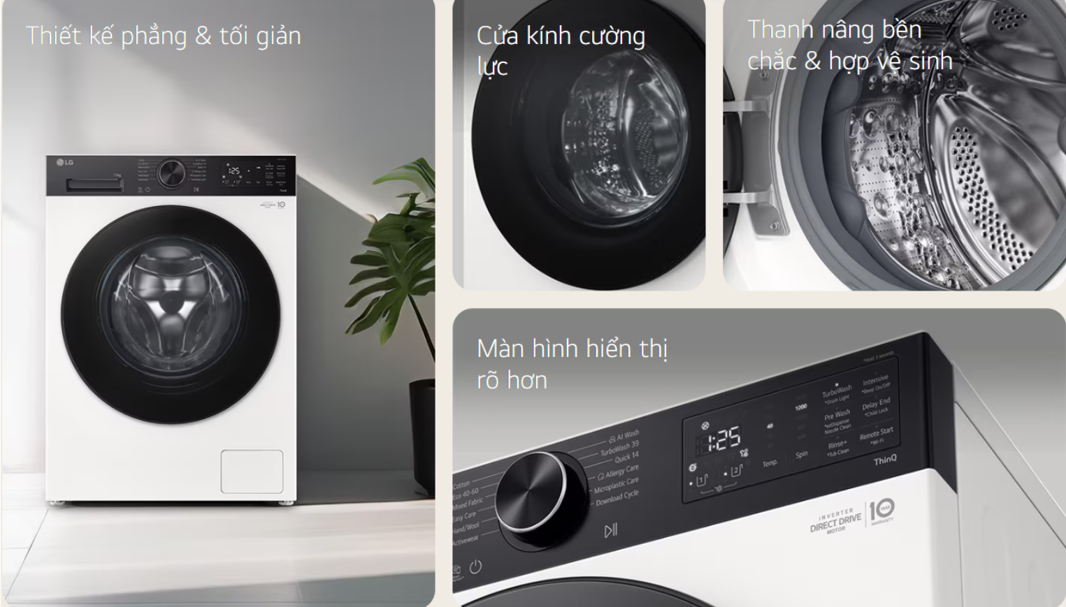 Tính năng nổi bật của máy giặt cửa trước LG Inverter 11kg FX1411N5W