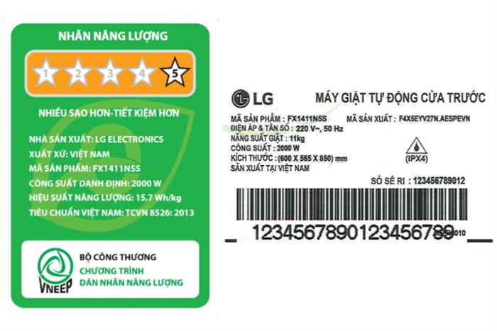 Máy giặt lồng ngang LG Inverter 11kg FX1411N5S - Ảnh 13