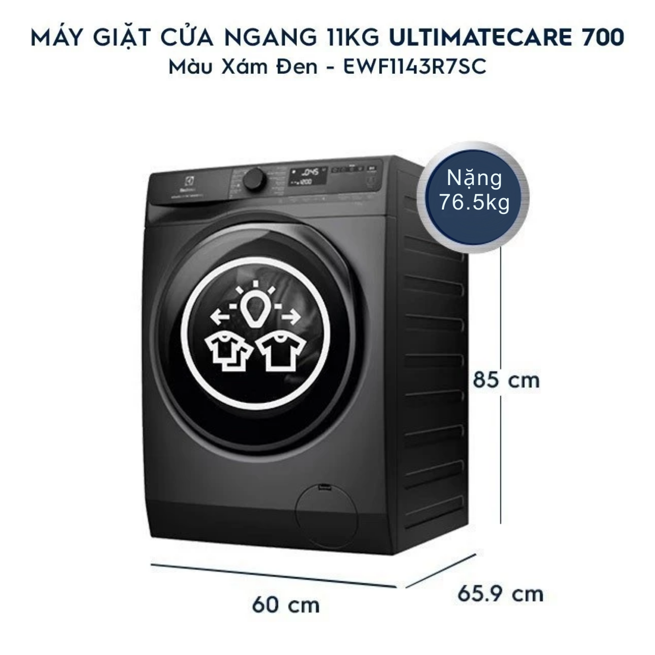 Máy giặt Electrolux Inverter 11kg EWF1143R7SC - Ảnh 4