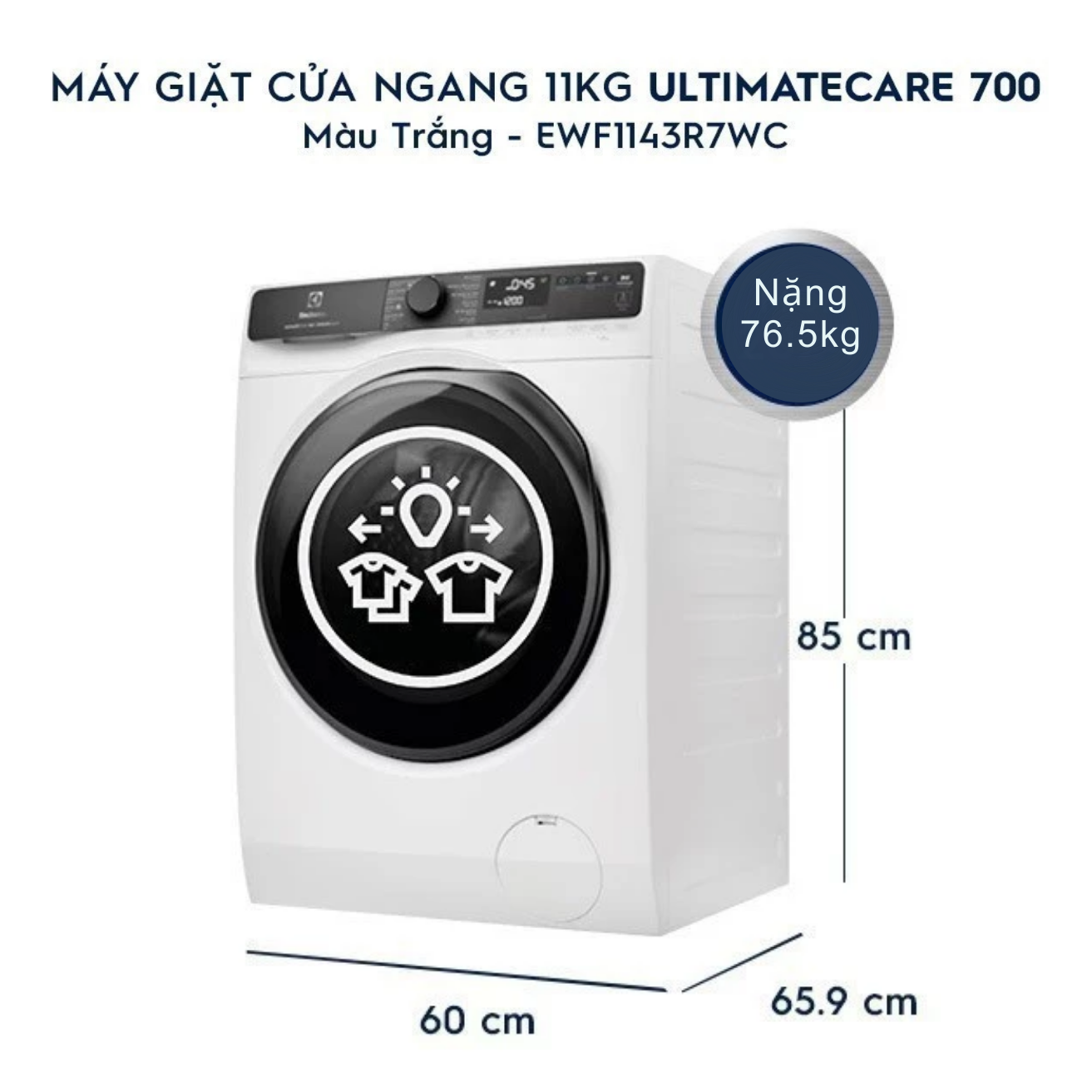 Máy giặt Electrolux Inverter 11kg EWF1143R7WC - Ảnh 4