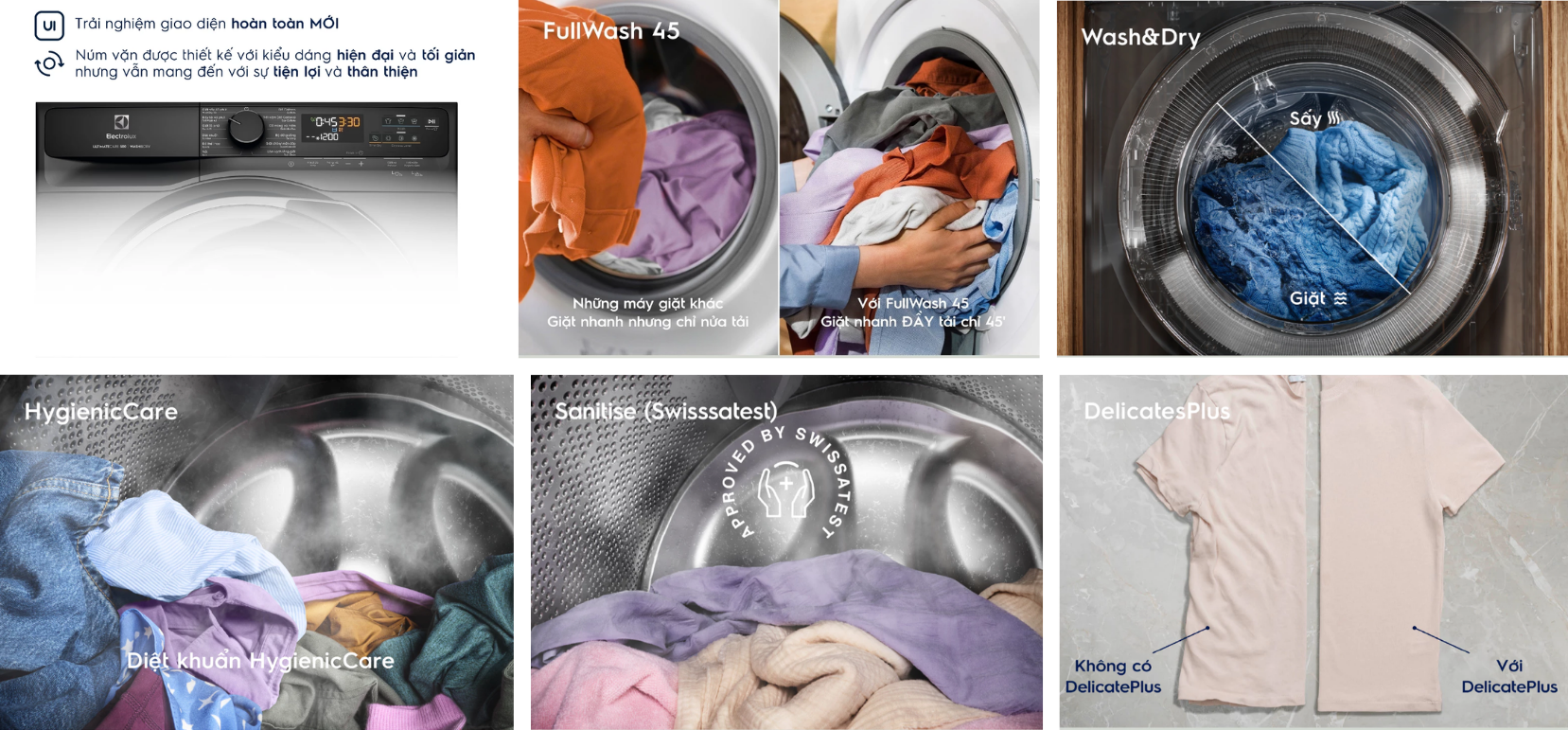 Tính năng máy giặt sấy Electrolux Inverter 13kg EWW1343P5SC