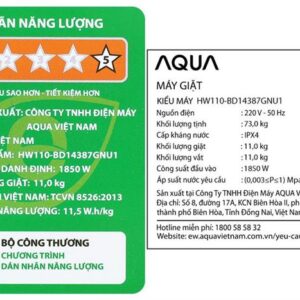 Nhãn năng lượng máy Giặt 11 Kg HW110-BD14387GNU1
