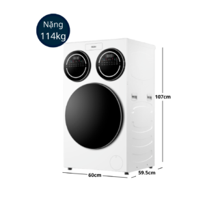 Kích thước máy giặt Haier 3 lồng MultiWash Inverter 14 kg (12 kg + 2x1 kg) HW140-BD14697WU1