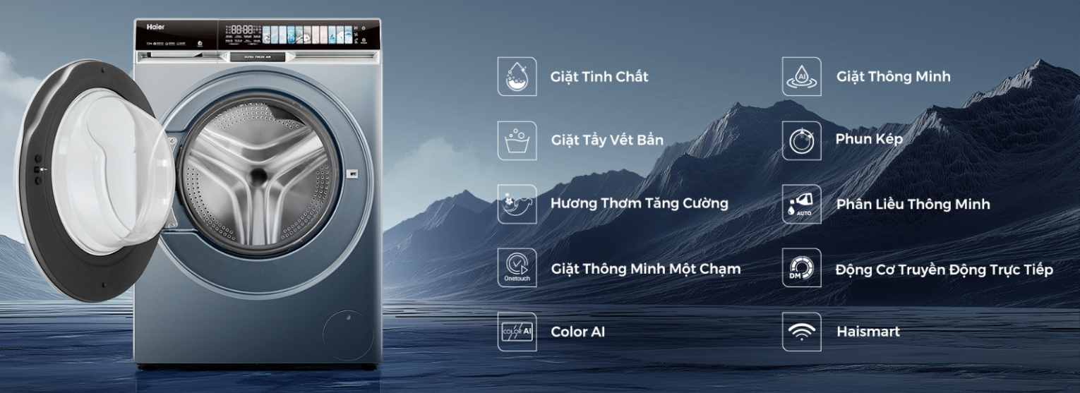 Tính năng máy giặt sấy Haier 14/8 Kg HWD140-BD14387GNU1