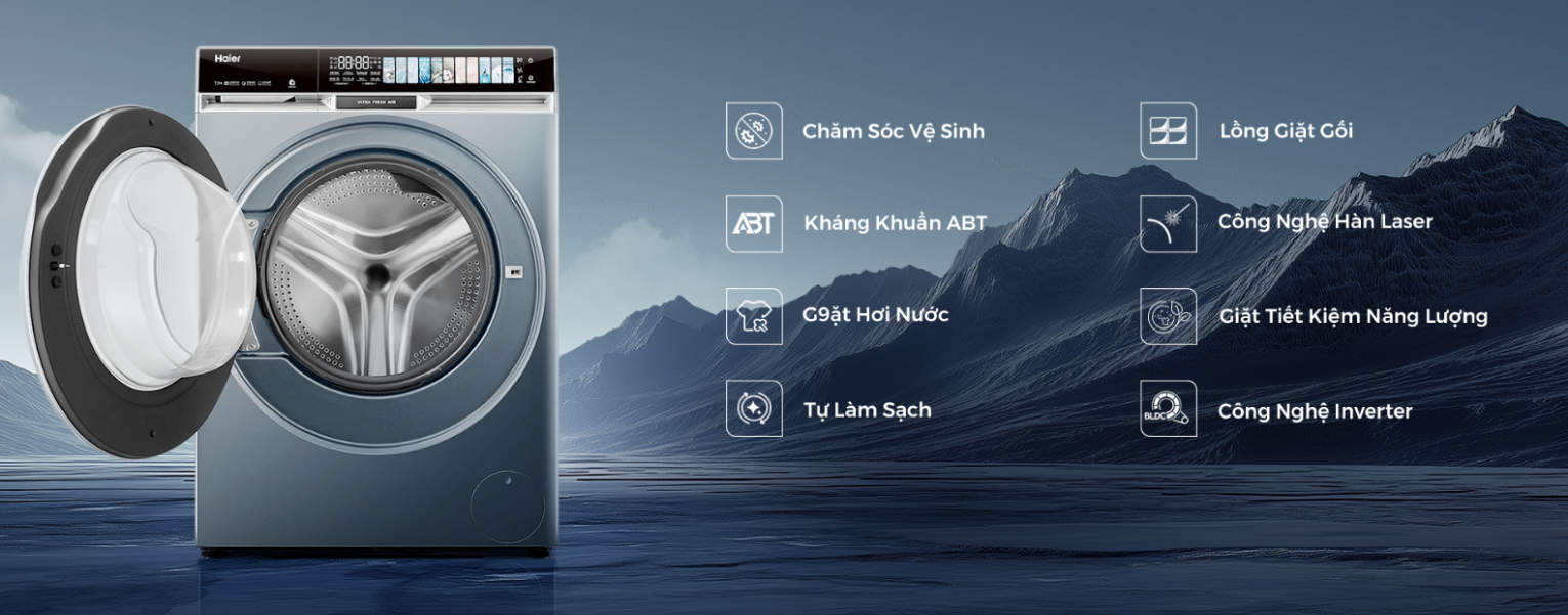 Tính năng máy giặt sấy Haier 14/8 Kg HWD140-BD14387GNU1
