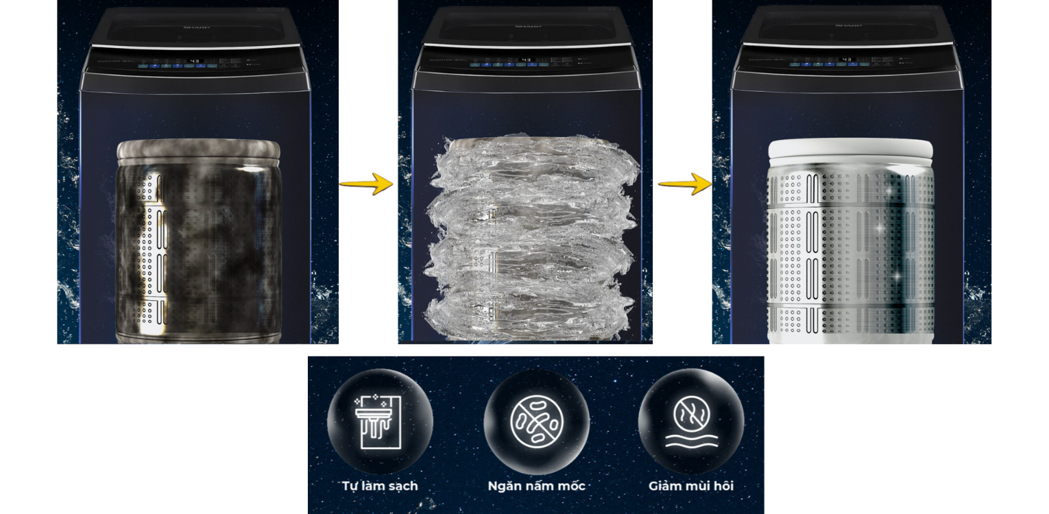 Tự động vệ sinh lồng giặt