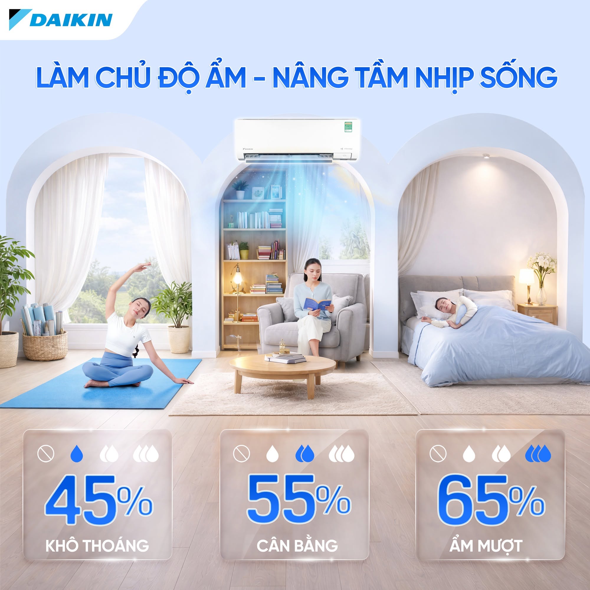 Công nghệ cân bằng ẩm Humi Comfort Plus trên máy lạnh Daikin