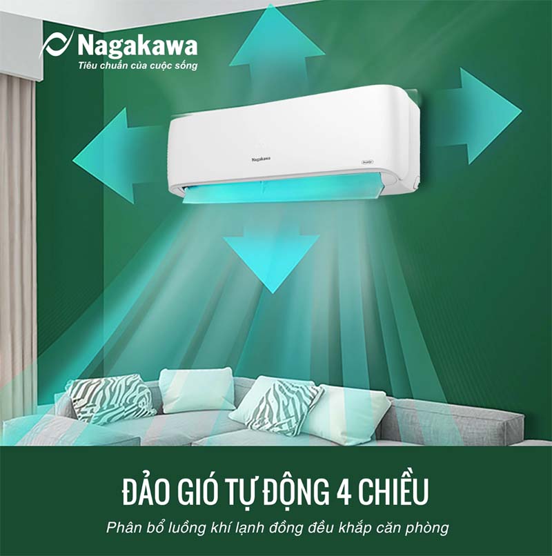 Công nghệ đảo gió 4 chiều của máy lạnh Nagakawa
