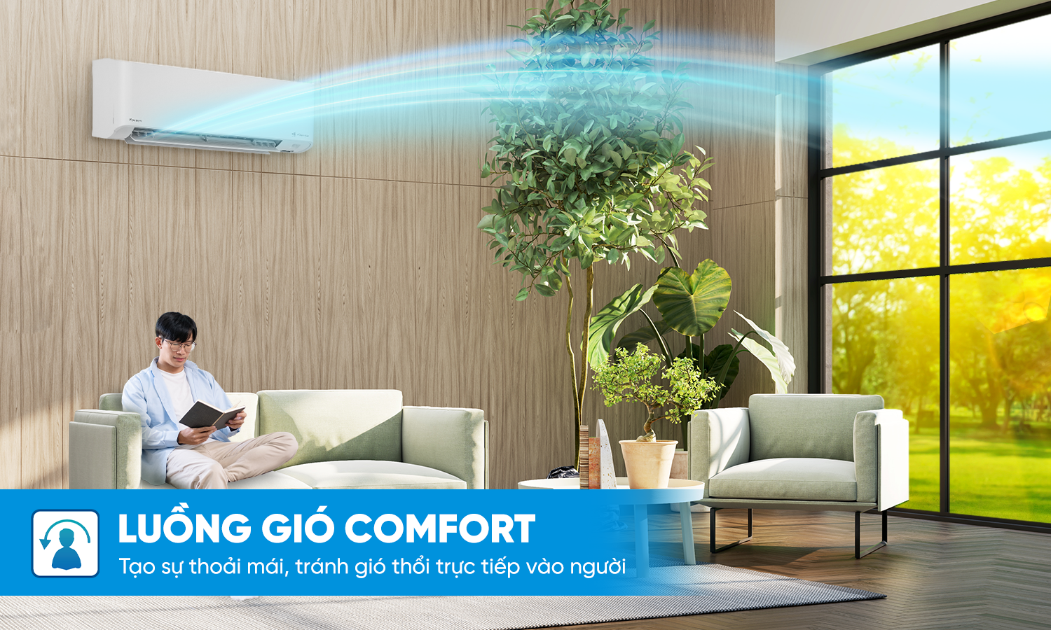 Luồng gió comfort trên máy lạnh Daikin FTKM